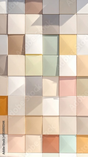 Wallpaper Mural Soft-focus pastel geometric squares Torontodigital.ca