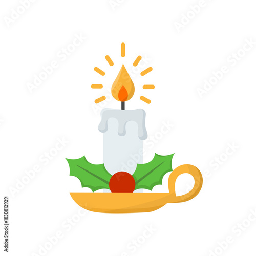 Christmas Candle Vector – Festive Holiday Light