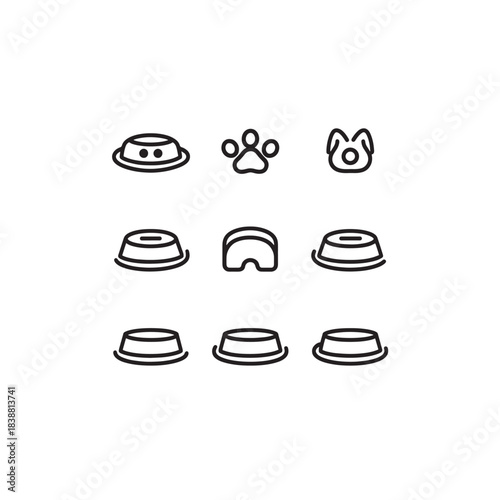 Feeding Pet line art daily care and love illustration