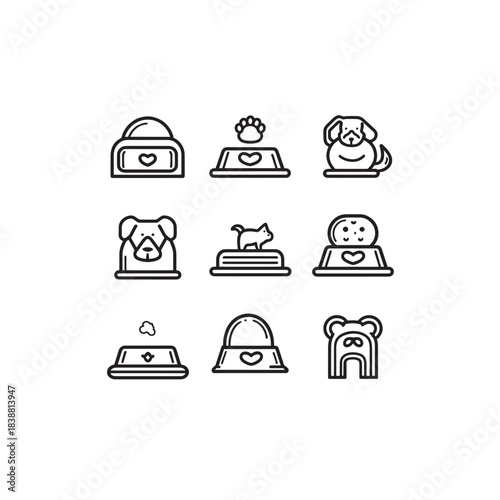 Feeding Pet line art joyful moments with your animal companion