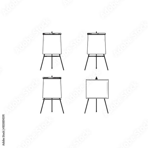 First Flip Chart line art business presentation drawing idea