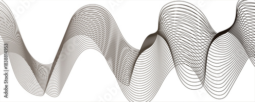 Abstract colorful wave line transparent background modern stream wave background. Curved wavy lines tech futuristic motion background. Smooth, flowing waveforms black...