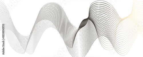 Abstract colorful wave line transparent background modern stream wave background. Curved wavy lines tech futuristic motion background. Smooth, flowing waveforms golden...