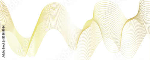 Abstract colorful wave line transparent background modern stream wave background. Curved wavy lines tech futuristic motion background. Smooth, flowing waveforms yellow...