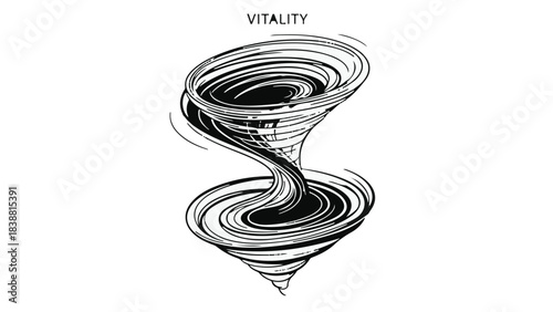 Dynamic swirling energy vortex symbolizing vitality and powerful movement