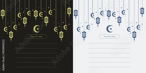 Elegant Decorative Islamic Elements Greeting Card Invitation Ramadan Kareem Template