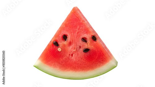 Fresh juicy watermelon slice isolated on transparent background