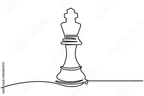 Chess icon continuous one line drawing minimalist outline vector illustration.Continuous line drawing of chess pieces,Chess king knight rook minimalist outline vector.Strategy Games Continuous Line.