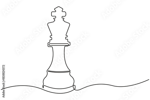 Chess icon continuous one line drawing minimalist outline vector illustration.Continuous line drawing of chess pieces,Chess king knight rook minimalist outline vector.Strategy Games Continuous Line.