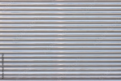 Shiny metallic roll up steel door pattern background