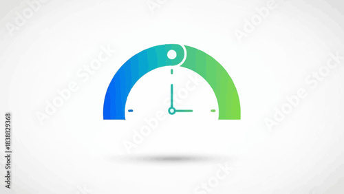 Abstract clock icon with gradient colors modern timekeeping symbol for business and technology isola
