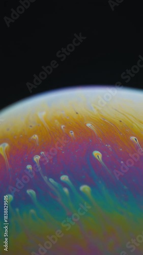 Ultra Slow Motion Macro: Iridescent Film Subtly Shifting Through Chromatic Rainbow Colors