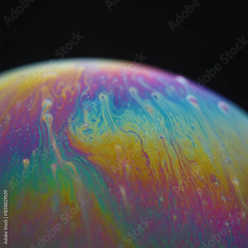 Ultra Slow Motion Macro: Iridescent Film Subtly Shifting Through Chromatic Rainbow Colors