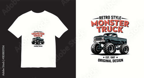 Monster truck vector t-shirt design