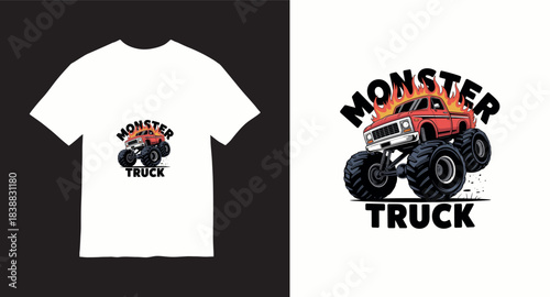 Monster truck vector t-shirt design