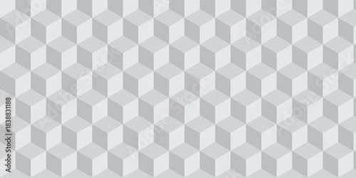 white creative cubes decoration triangle wall and wallpaper textile vector square tile, mosaic endless repeat hexagon block texture background.	