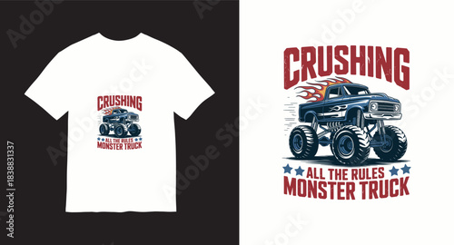 Monster truck vector t-shirt design