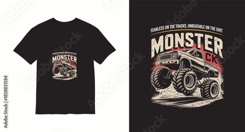 Monster truck vector t-shirt design