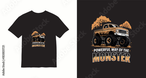 Monster truck vector t-shirt design