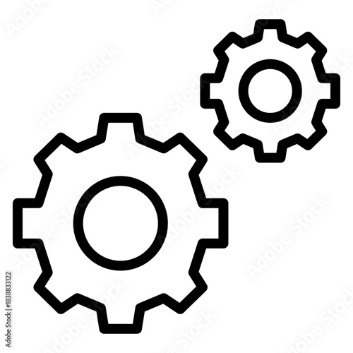 Gear System Vector Line Icon Design