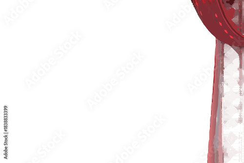 A dramatic image featuring a red object with dripping liquid against a black background