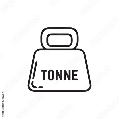 Tonne vector icon in linear, outline icon isolated on white background
