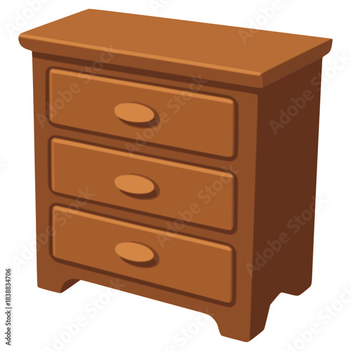 File cabinet furniture interior decoration office storage flat color vector illustration template design