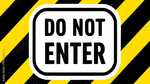 Do not enter sign warning danger HD 4K flat color vector illustration template design