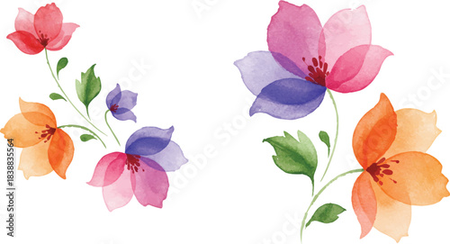 Delicate Watercolor Floral Arrangement A Symphony of Blossoms in Pastel Hues