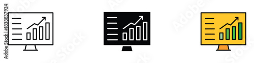 Analytics Monitor icon vector. business growth financial reporting and positive performance tracking symbol. vector illustration.