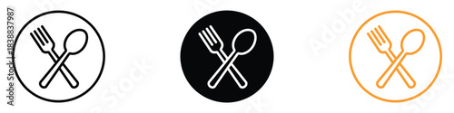 Cutlery icon vector. dining options, restaurant availability symbol. vector illustration.
