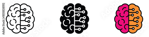 Machine Learning icon vector. human thought and artificial intelligence technology integration symbol. vector illustration.