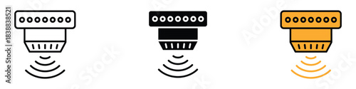 Smoke Fire Alarm icon vector. smart home security and automated detection technology symbol. vector illustration.