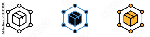 Supply Chain icon vector. robust logistics tracking and decentralized supply chain security symbol. vector illustration.