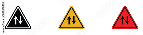 Two way Traffic icon vector. warning, safety symbol. vector illustration.