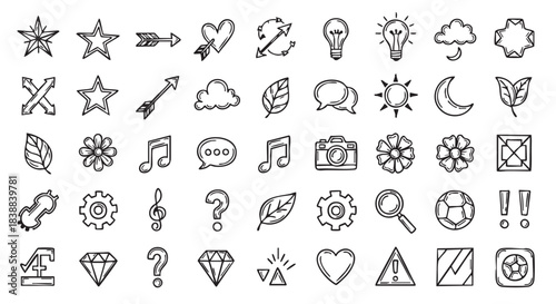 Hand drawn Doodle Elements Set vector illustration collection graphic icons