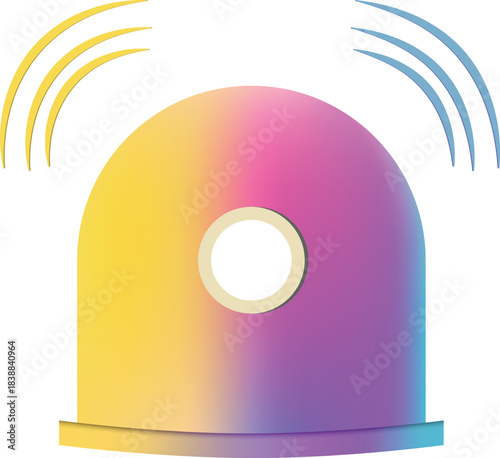 3d minimal security system object, Digital Space, Technology Illustration