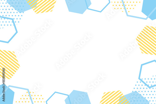 幾何学デザインの爽やかなフレームイラスト