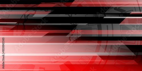 Abstract white technology cyber futuristic geometric modern creative design on red black space background vector