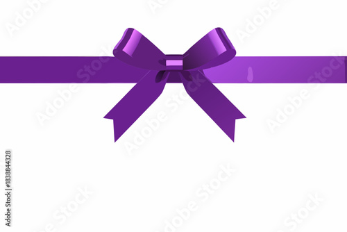 A vibrant purple ribbon gracefully tied into an elegant decorative bow