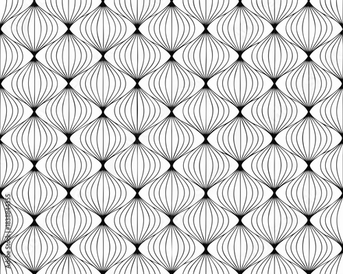 Intricate geometric pattern with repeating diamond shapes and vertical lines