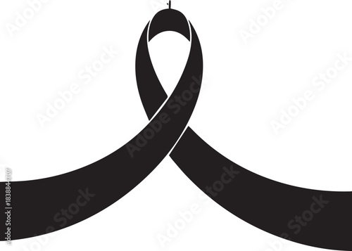 World aids day awareness symbol black ribbon support and solidarity campaigning cause