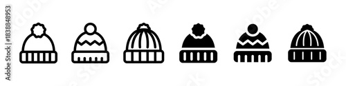 ニット帽・ビーニーのアイコンセット