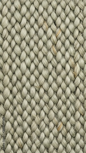 Natural woven texture of a light beige rug, showcasing organic fibers and a tactile surface.