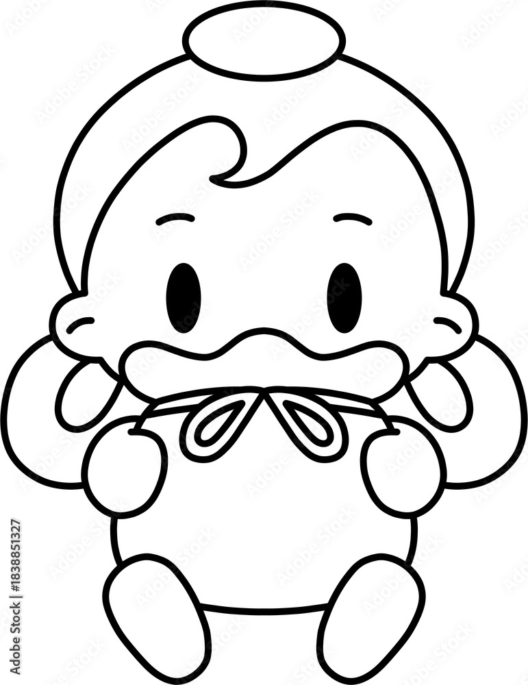 Fototapeta premium 복주머니 여 흑백