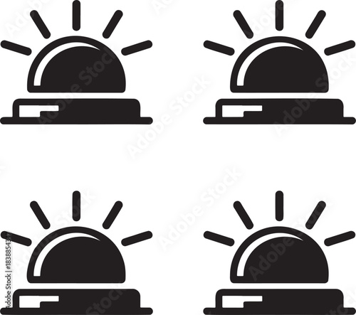 Black and White Service Bell Vectors – Notification and Attention Symbols 1