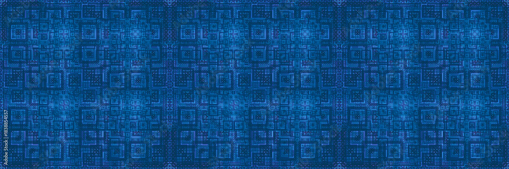 Obraz premium Blue geometric panoramic background. Beautiful backdrop for design and web.