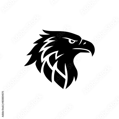 Angry Eagle Head Icon, Symbol of Military Strength and Courage