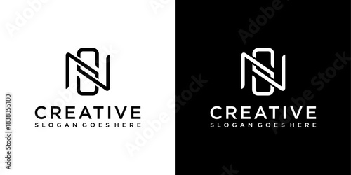 NS or SN initial letter logo design vector concept