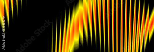 Vibrant Frequency Pattern black, Orange and Yellow Energy | Digital Soundwave Intense Spectral Display